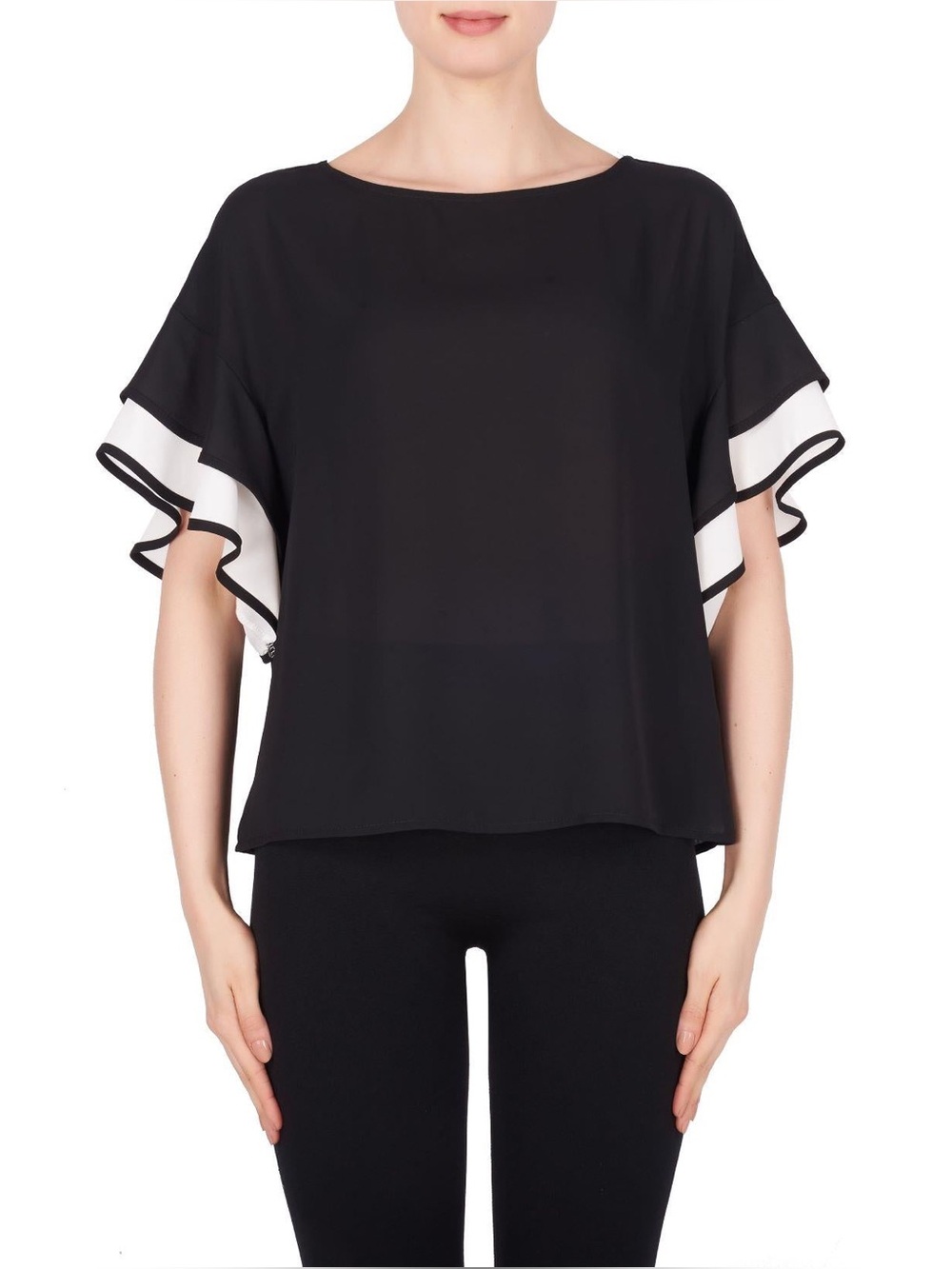 JOSEPH RIBKOFF Ruffle Sleeve Blouse